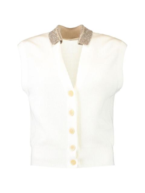 Brunello Cucinelli embellished collar vest