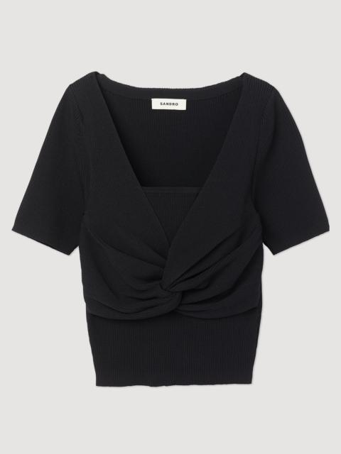 Sandro Tied cropped sweater