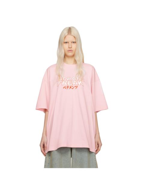 VETEMENTS Pink 'Anime Freak' T-Shirt