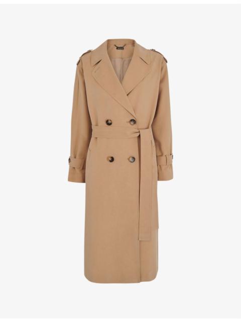 WHISTLES Riley double-breasted woven trench coat