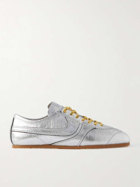Dries Van Noten Metallic Textured-Leather Sneakers