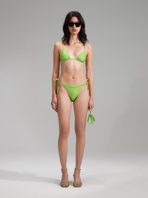 self-portrait Green Rhinestone Brazilian Bikini Briefs