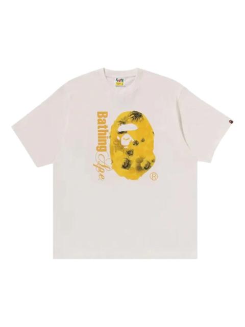 A BATHING APE® A Bathing Ape Floral Solid Camo Ape Head Relaxed Fit Tee 'Ivory' 1K80-110-315-IVORY