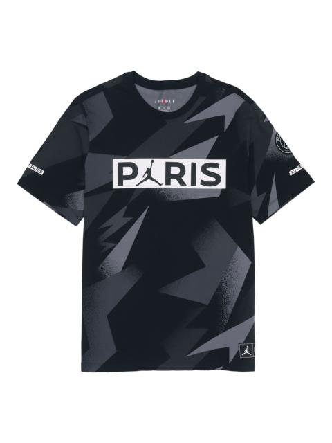 Jordan Air Jordan Paris Saint-Germain Pattern Short Sleeve 'Black Grey' BQ8387-010