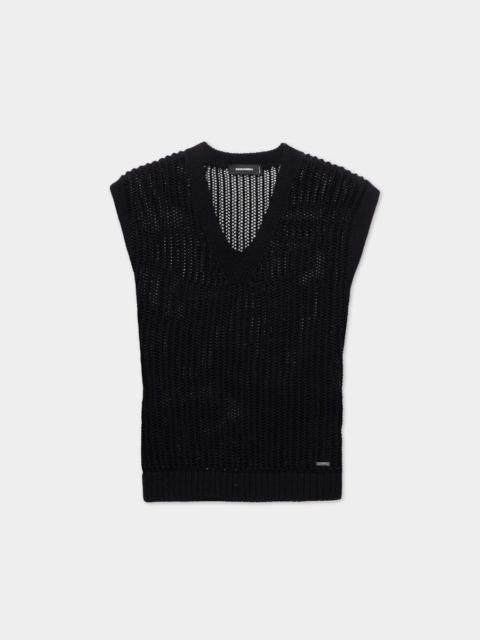 DSQUARED2 OPEN-KNIT V NECK VEST