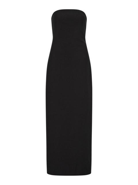 Strapless Column Maxi Dress black