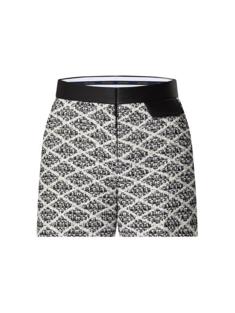 Louis Vuitton Leather Trim Malletage Tweed Shorts