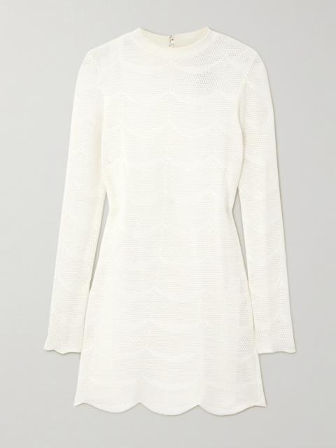 TOM FORD Pointelle-knit Cotton And Silk-blend Mini Dress