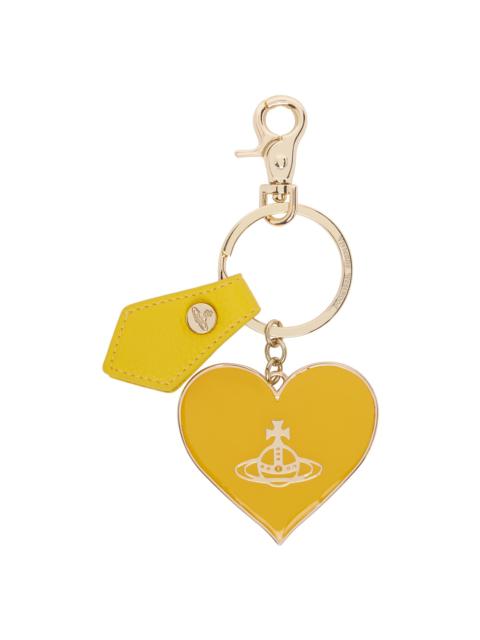 Vivienne Westwood Silver Re-Vegan Mirror Heart Orb Keychain