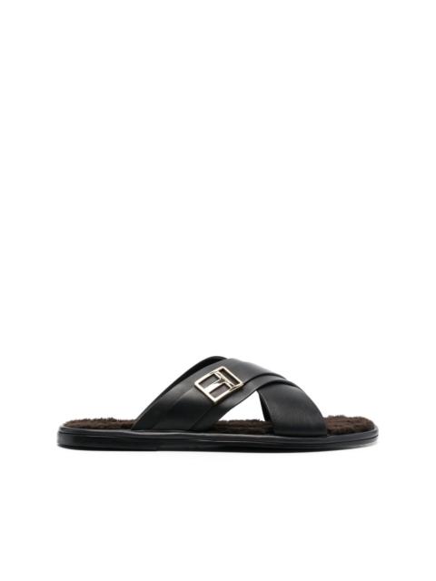 TOM FORD suede logo-stamp slides | REVERSIBLE