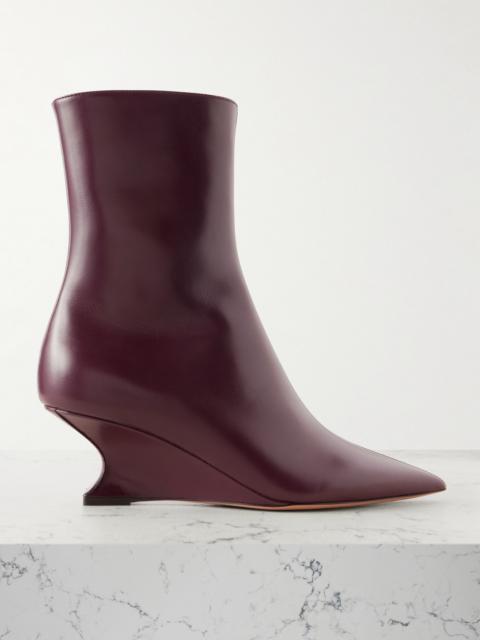 PARIS TEXAS Nina Leather Wedge Ankle Boots