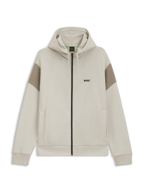 BOSS REGULAR-FIT ZIP-UP SWEATSHIRT IN SPACER PIQUE
