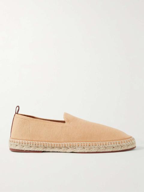 Leather-Trimmed Suede Espadrilles