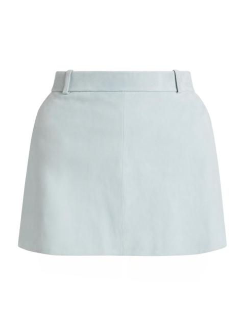 FRAME Women's The Suede Miniskirt - Sky Blue