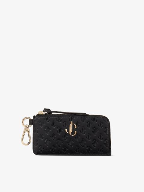 JIMMY CHOO Lise-z
Black JC Monogrammed Leather Card Holder with Light Gold JC Monogram