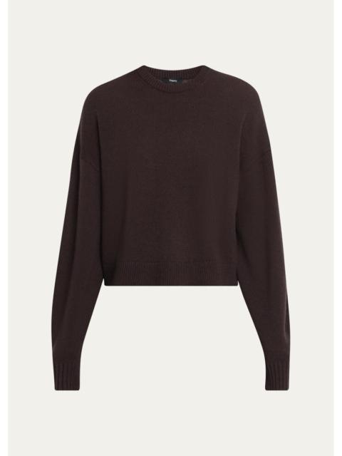 Theory Cashmere Cropped Crewneck Sweater