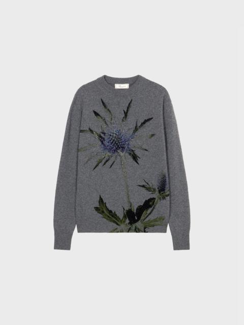 Blumarine WOOL PRINTED SWEATER WITH EMBROIDERY