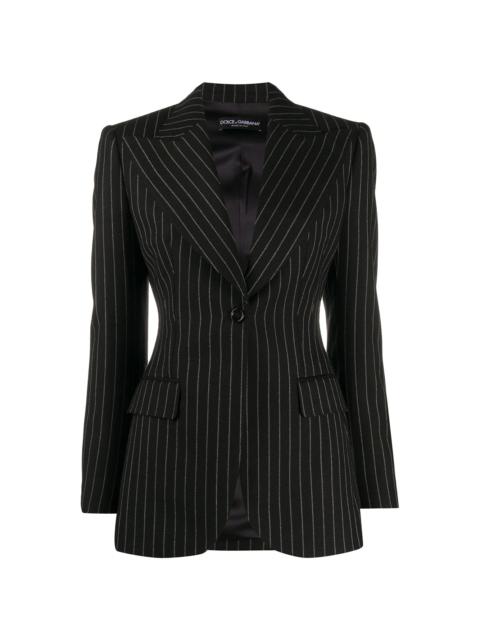 Dolce & Gabbana pinstriped single button blazer