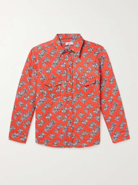 Logo-Print Padded Cotton Overshirt