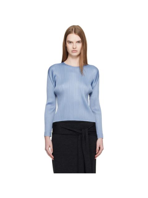 Pleats Please Issey Miyake Blue Monthly Colors December Blouse