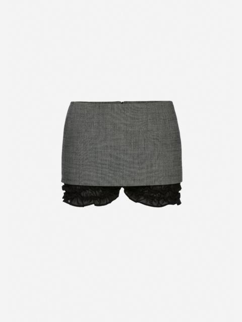 MAGDA BUTRYM Layered mini skirt shorts in grey