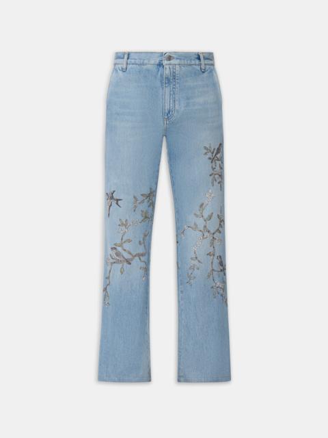 AMIRI FLORAL EMBELLISHED JEAN