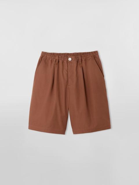 Marni DARTED LIGHTWEIGHT COTTON TWILL BERMUDA TROUSERS