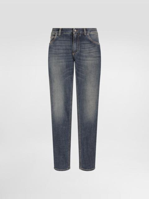 Dolce & Gabbana Regular-fit blue wash stretch jeans