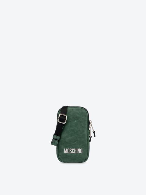 Moschino WASHED NAPPA LEATHER PHONE POUCH