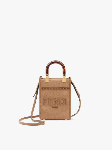 FENDI Brown flannel mini-bag