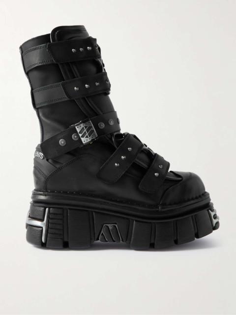 + New Rock Gamer Embellished Leather Platform Boots