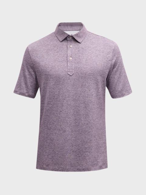 Men's Cotton-Linen Melange Polo Shirt