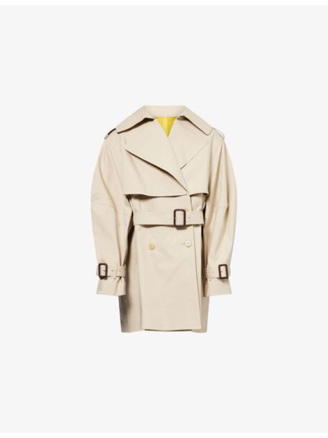 Givenchy Belted Notch-Lapels Cotton Trench Coat