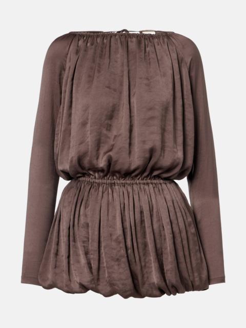 SAINT LAURENT Draped taffeta minidress