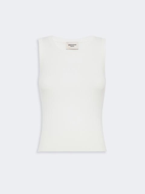 WEEKEND Max Mara TARO Sleeveless stretch viscose sweater - WHITE