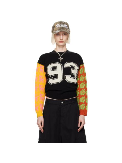 ASHLEY WILLIAMS Black & Multicolor Patchwork Sweater
