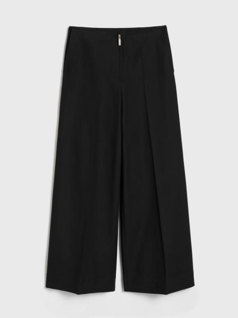 Zip-front wide trousers black