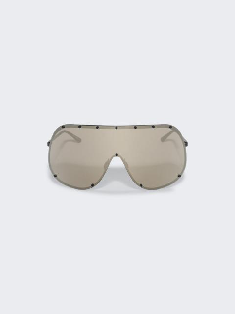 Rick Owens DRKSHDW Shield Sunglasses Flash Gold
