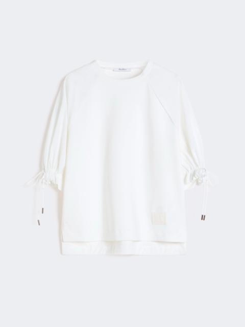 Max Mara Cotton-blend jersey T-shirt - OPTICAL WHITE