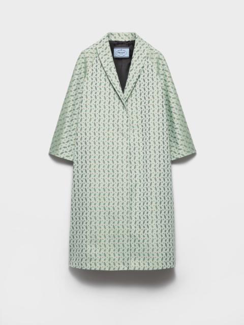 Prada Single-breasted floral jacquard duchesse coat