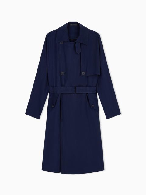 GIORGIO ARMANI Icon cupro double-breasted trench coat