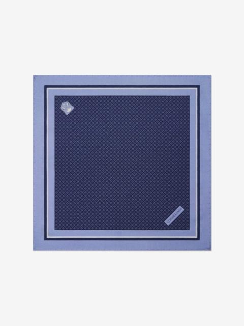 CORNELIANI Blue/yellow pure silk pocket square