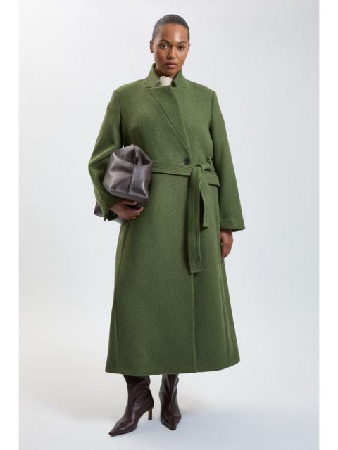 KAREN MILLEN Plus Size Wool Investment Notch Neck Tailored Maxi Coat