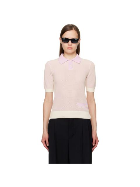 Maison Kitsuné White & Purple Flash Fox Polo