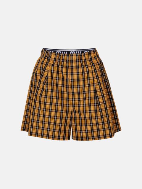 Miu Miu Checked cotton shorts