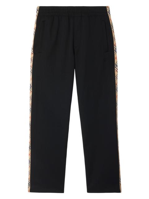 Burberry Men's Check Trim Track Pants - Black