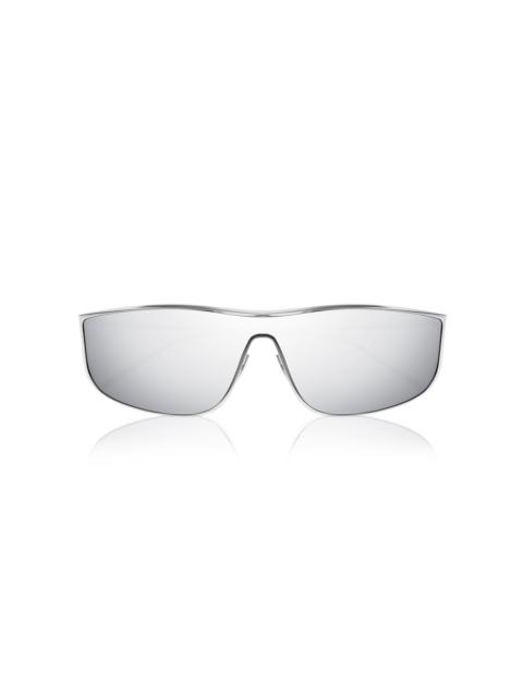 SAINT LAURENT Luna Metal-Frame Sunglasses silver