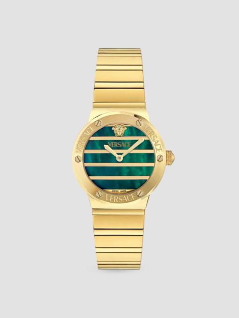 VERSACE Women's Greca Logo Goldtone Stainless Steel & Green Mother-Of-Pearl Bracelet Watch/33MM - Yellow Gol