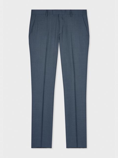 Paul Smith Blue Overdyed Micro-Houndstooth Wool Trousers