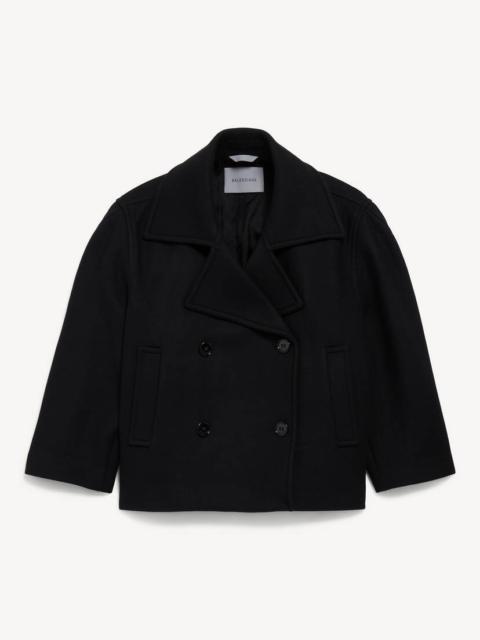 BALENCIAGA Women's Short Cocoon Coat in Black